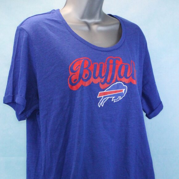 Team Apparel Tops - Buffalo Bills Scoop Neck Short Sleeve Rounded Hem Tee Women's Size XXL
